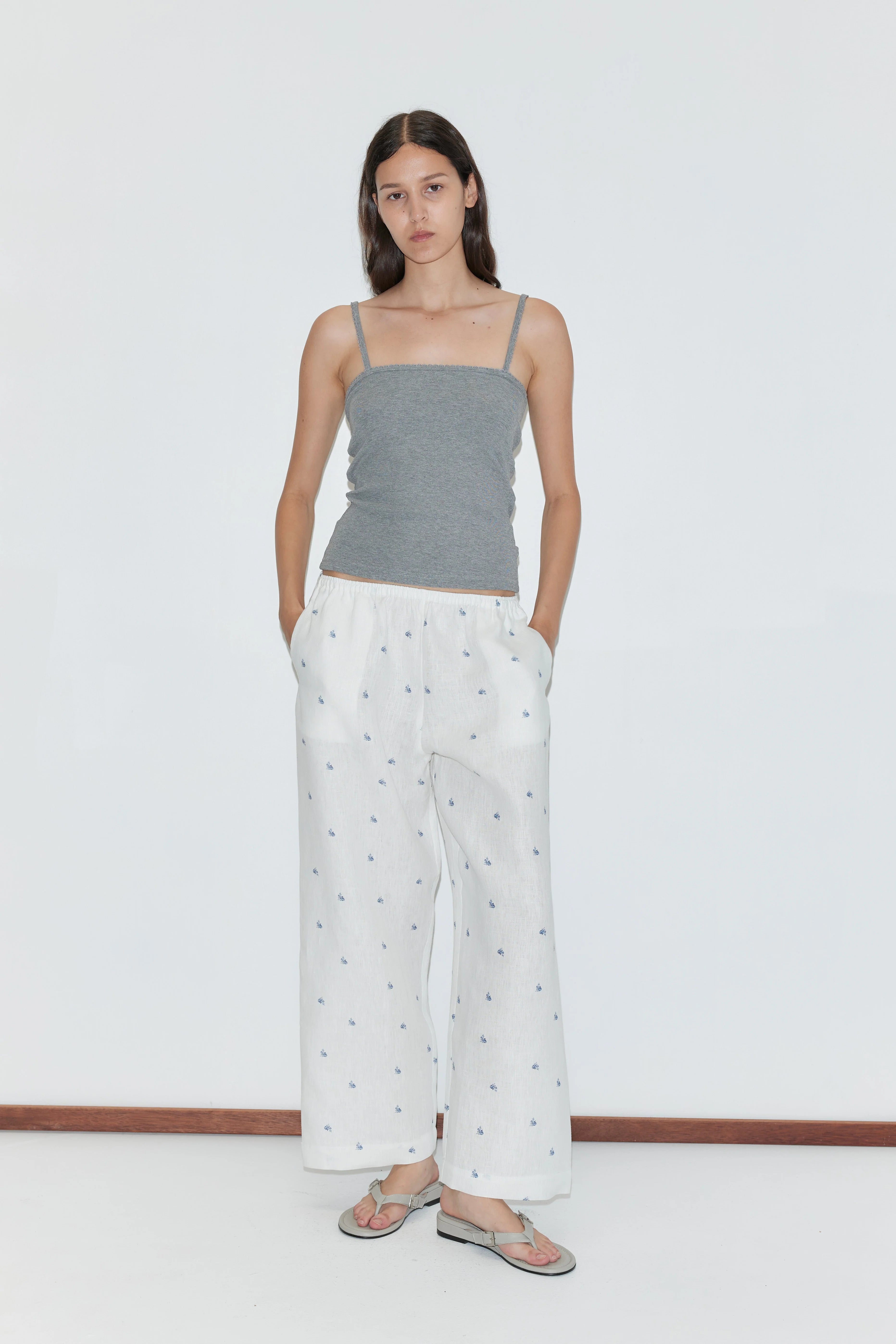 EASE TROUSER - FLORAL BLUE