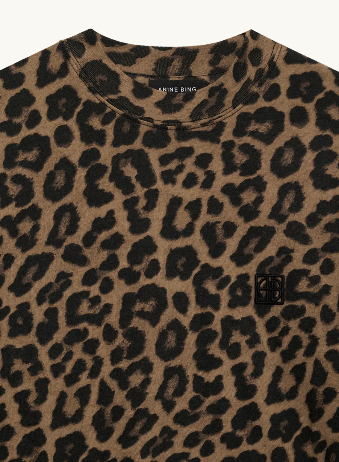 AVI TEE - BLACK BROWN LEOPARD
