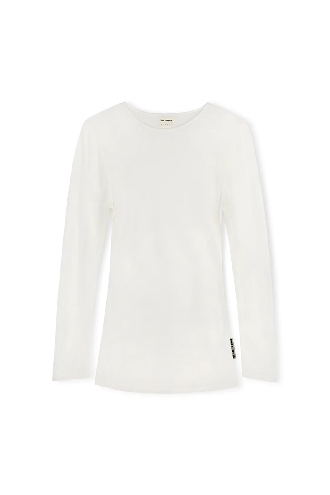 RIB HEMP JERSEY LONGSLEEVE TOP - WHITE