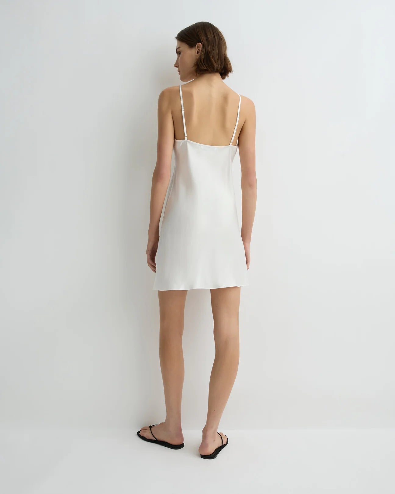 COMO SHORT BIAS SLIP DRESS - WHITE