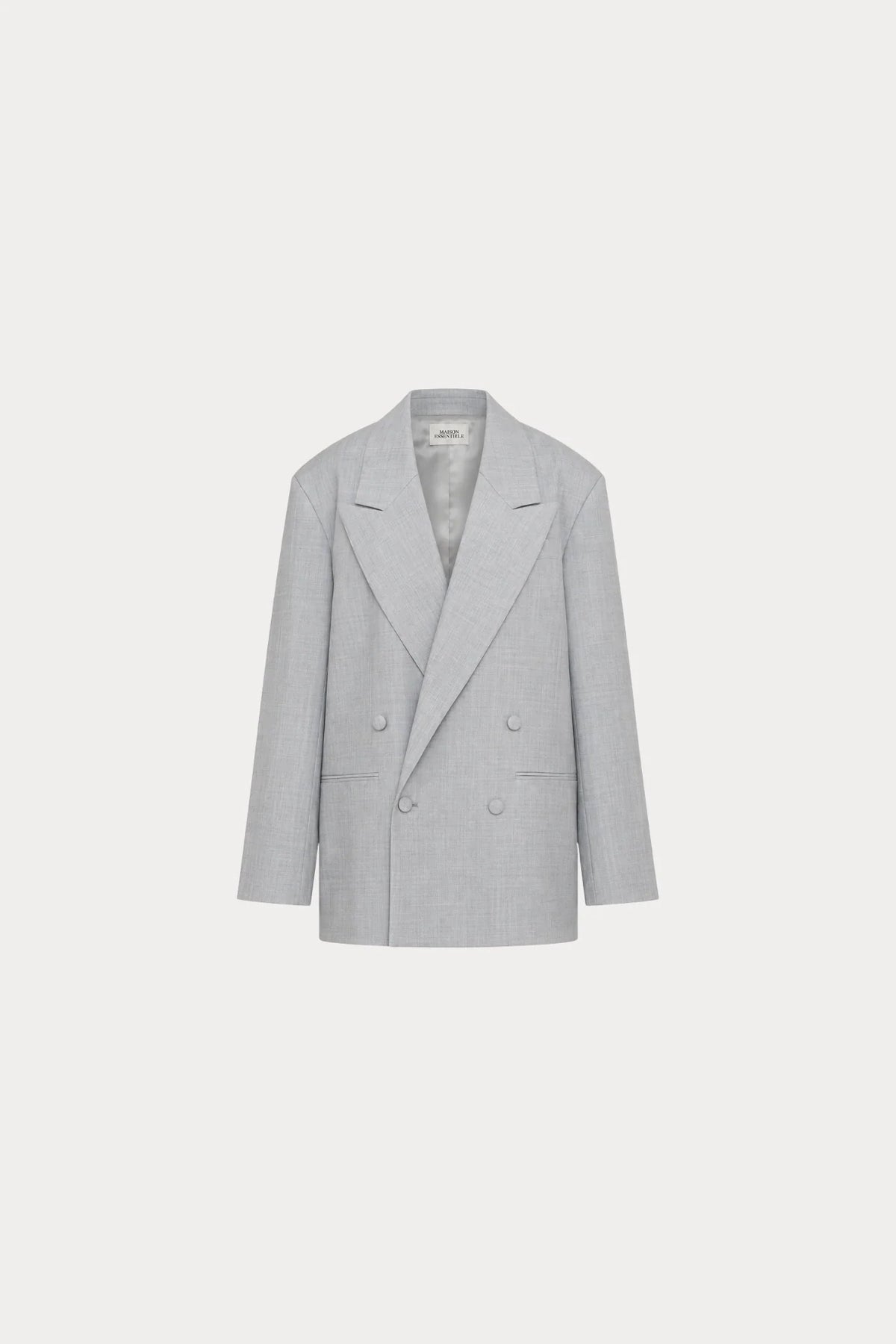 DOUBLE BREASTED BOYFRIEND BLAZER - SILVER