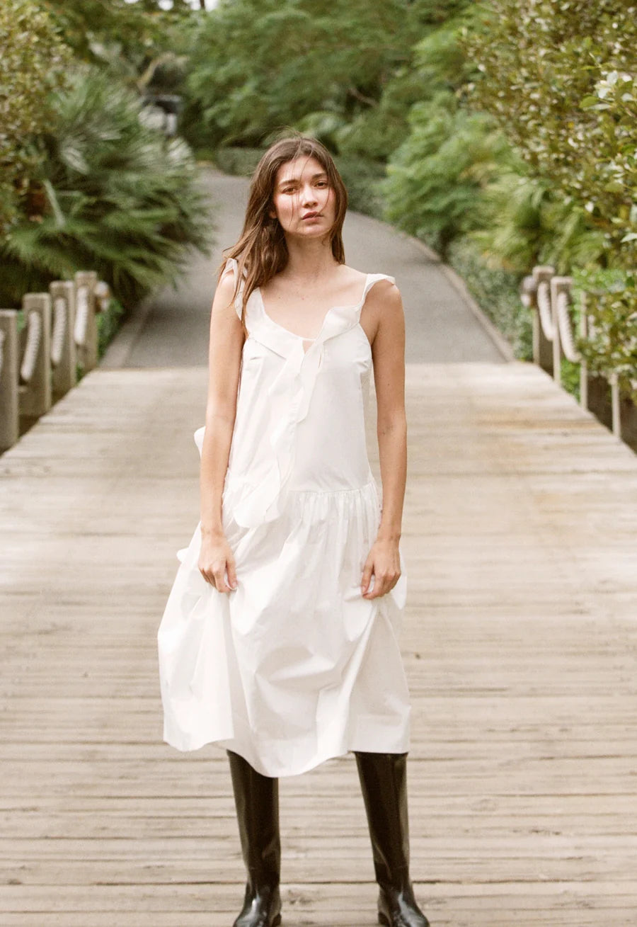 HANG IN THERE BABY DRESS - WHITE