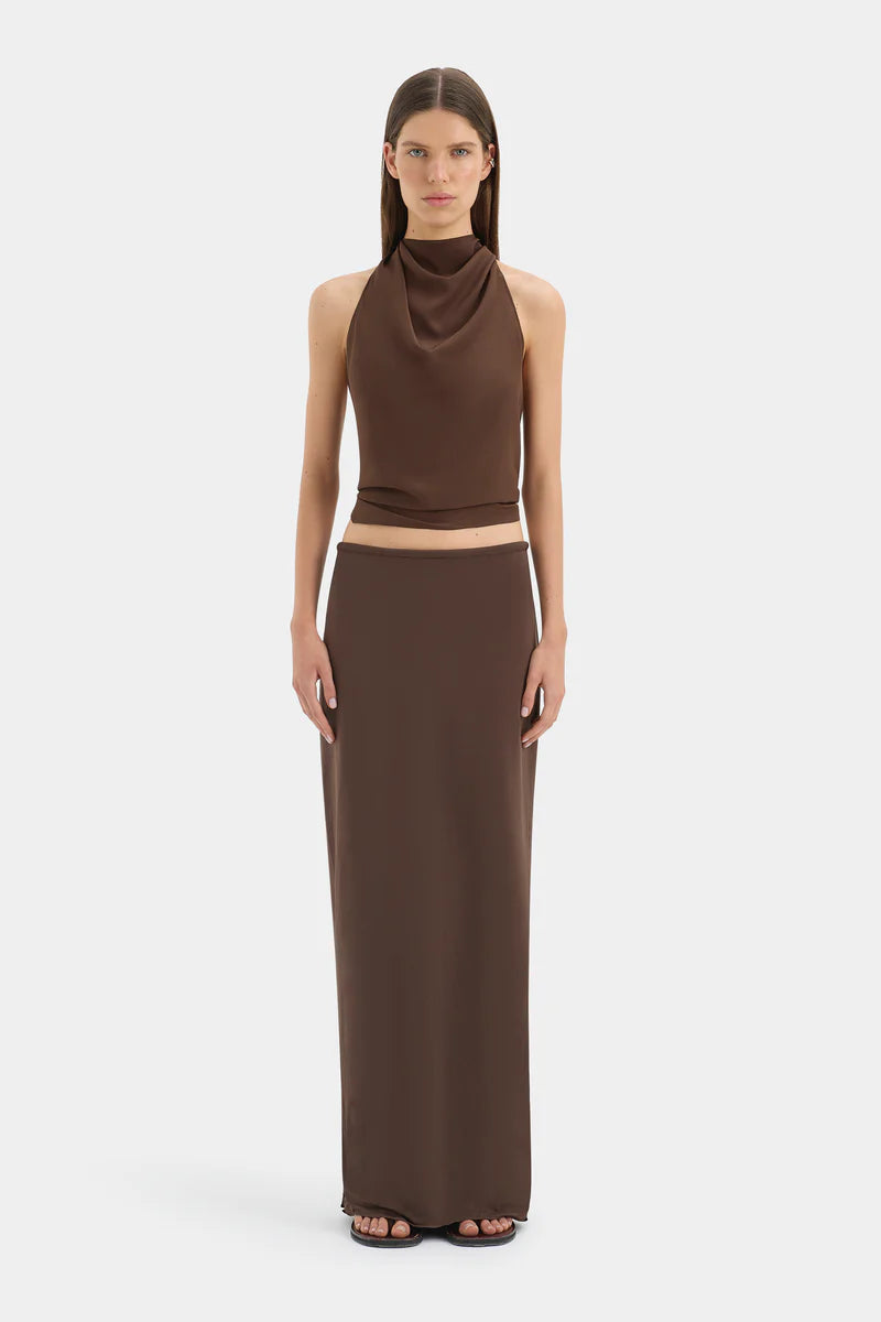 MATHEO MIDI SKIRT - TRUFFLE