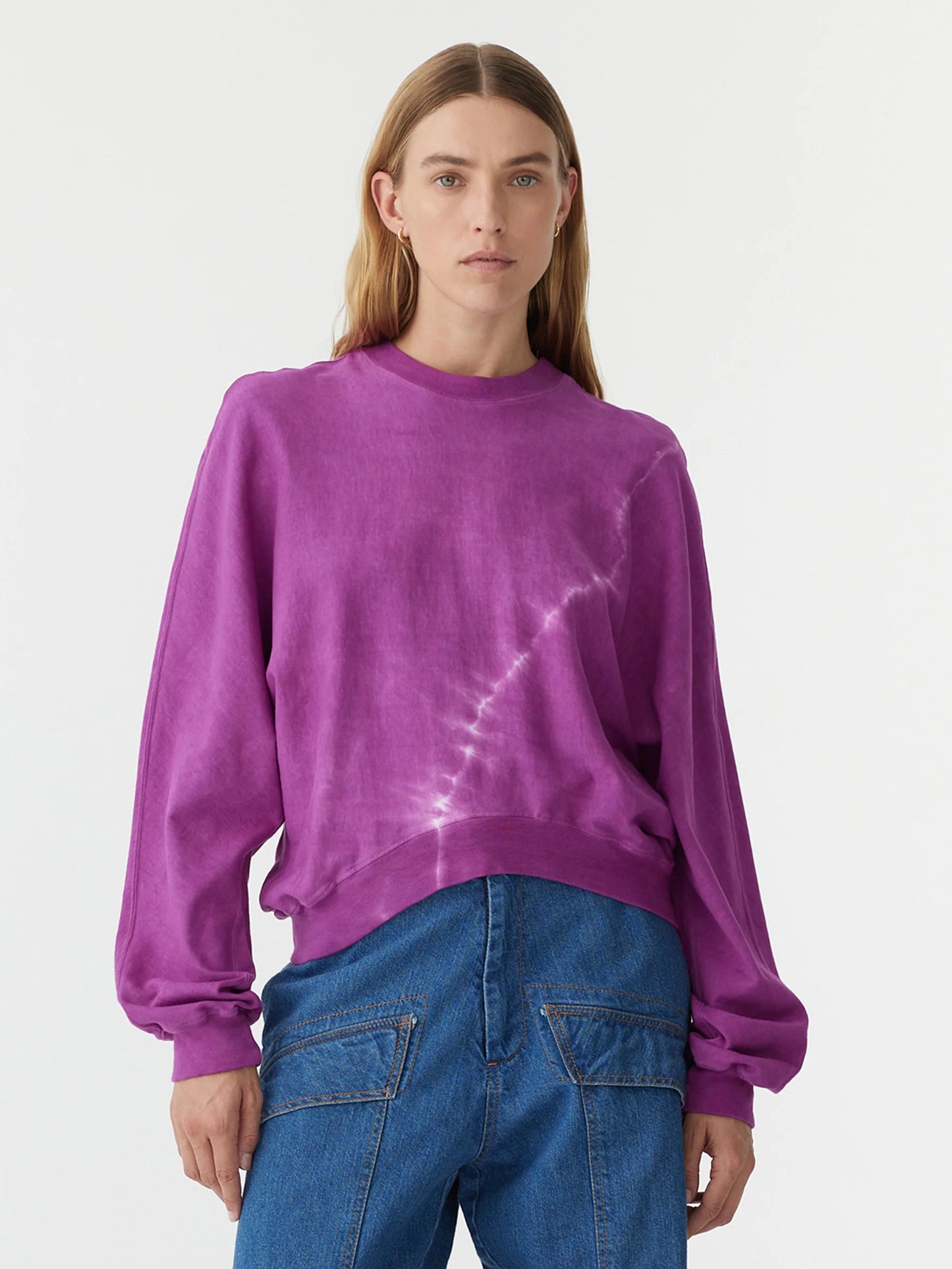 CRESCENT DYE REVERSE SWEAT - MAGENTA