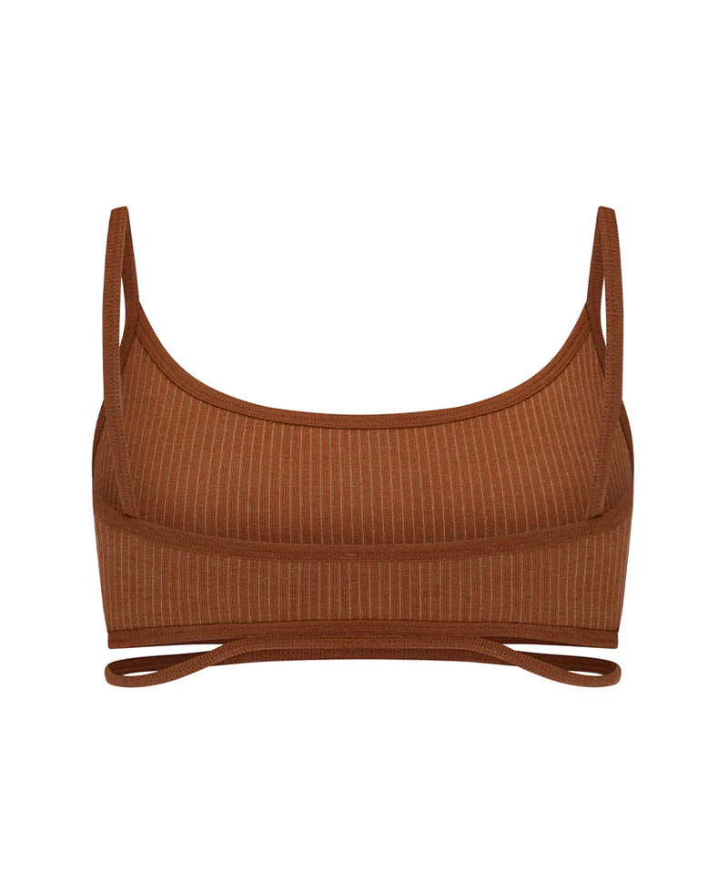 SPLICE WOOL BRALET - SPICE