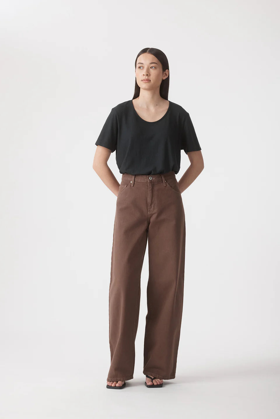 CLAUDIA HIGH WIDE RELAXED JEAN - CACAO