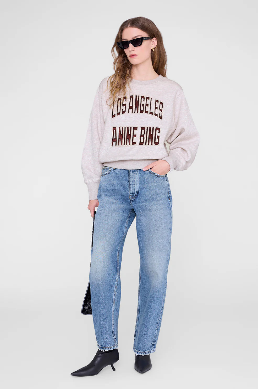 HARRY SHRUNKEN SWEATSHIRT LA - OATMEAL MELANGE