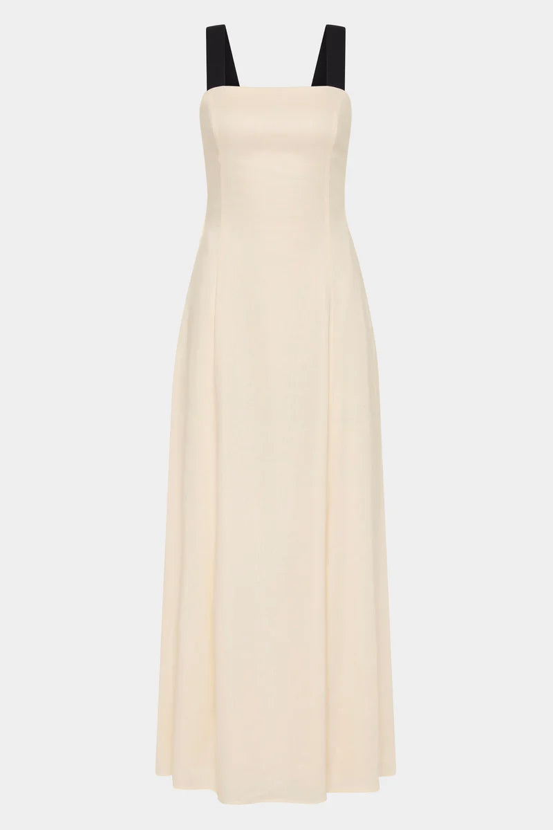 AYLA TIE BACK MAXI DRESS - BONE