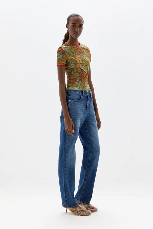 (PRE-ORDER) ELIANA MESH FITTED TEE - ALIERA FLORAL MINT