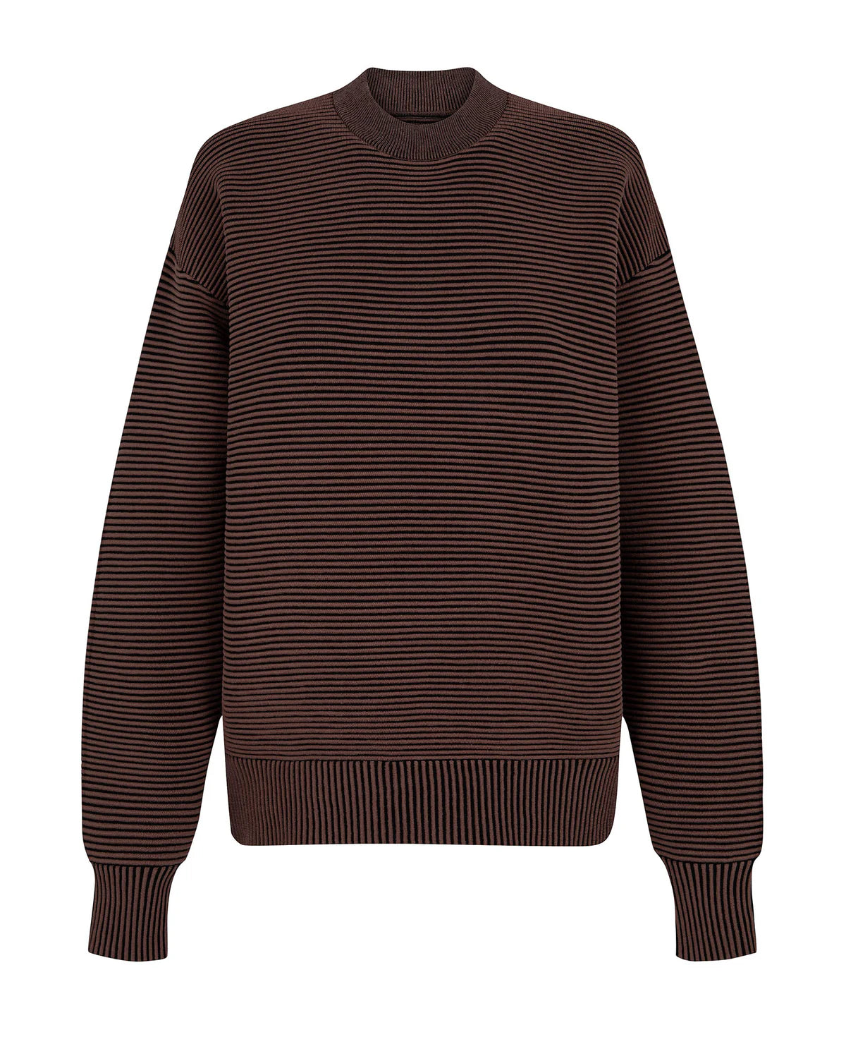 SONNY CREW NECK SWEATER - CACAO/BLACK