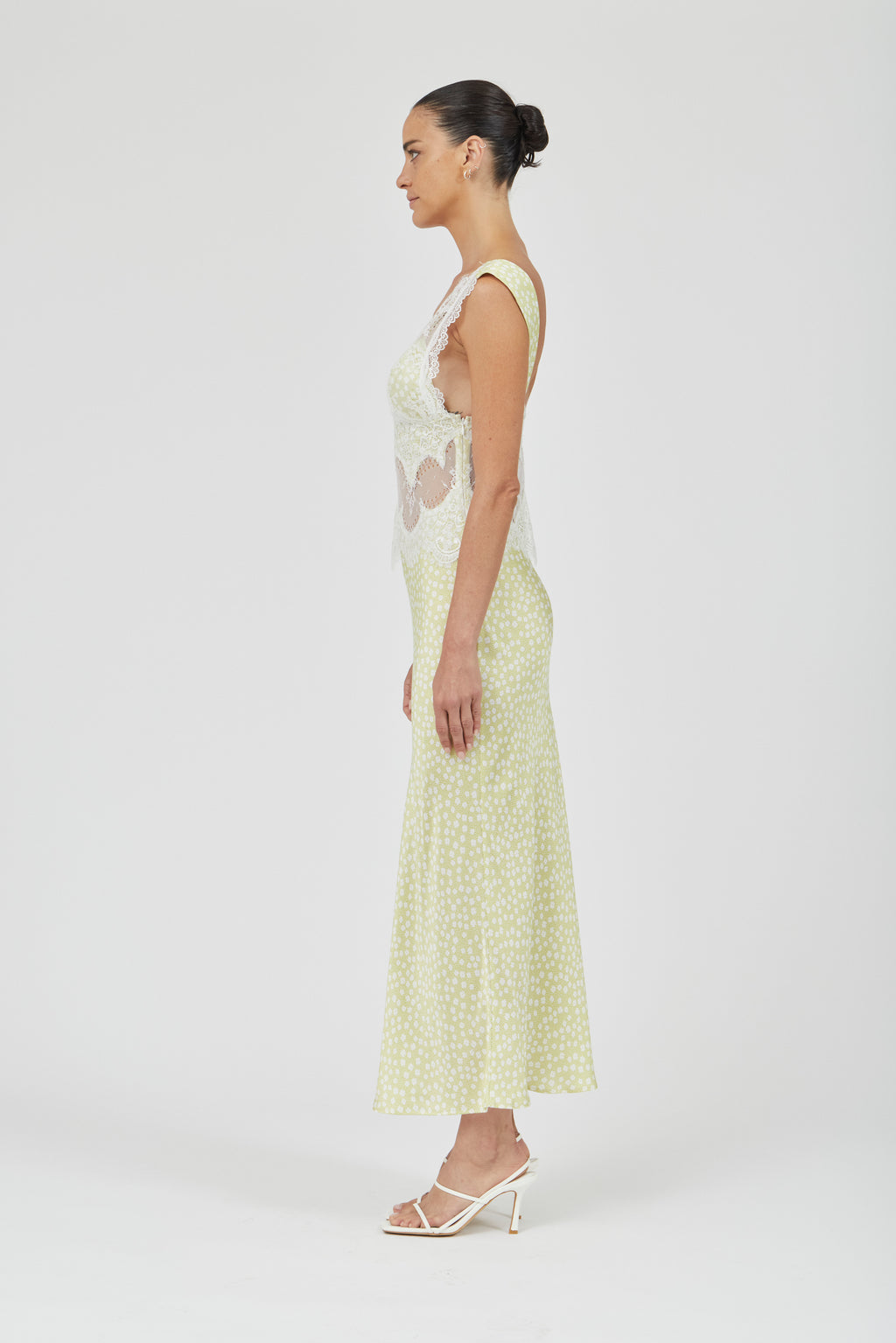 VISIONS LACE DEEP V MAXI DRESS - DAISY
