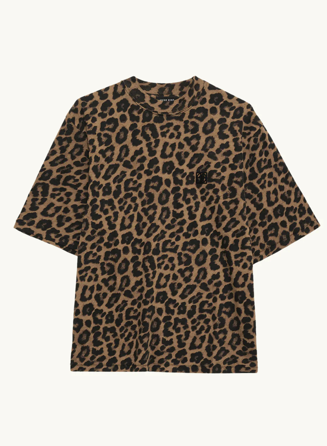 AVI TEE - BLACK BROWN LEOPARD