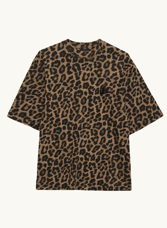 AVI TEE - BLACK BROWN LEOPARD