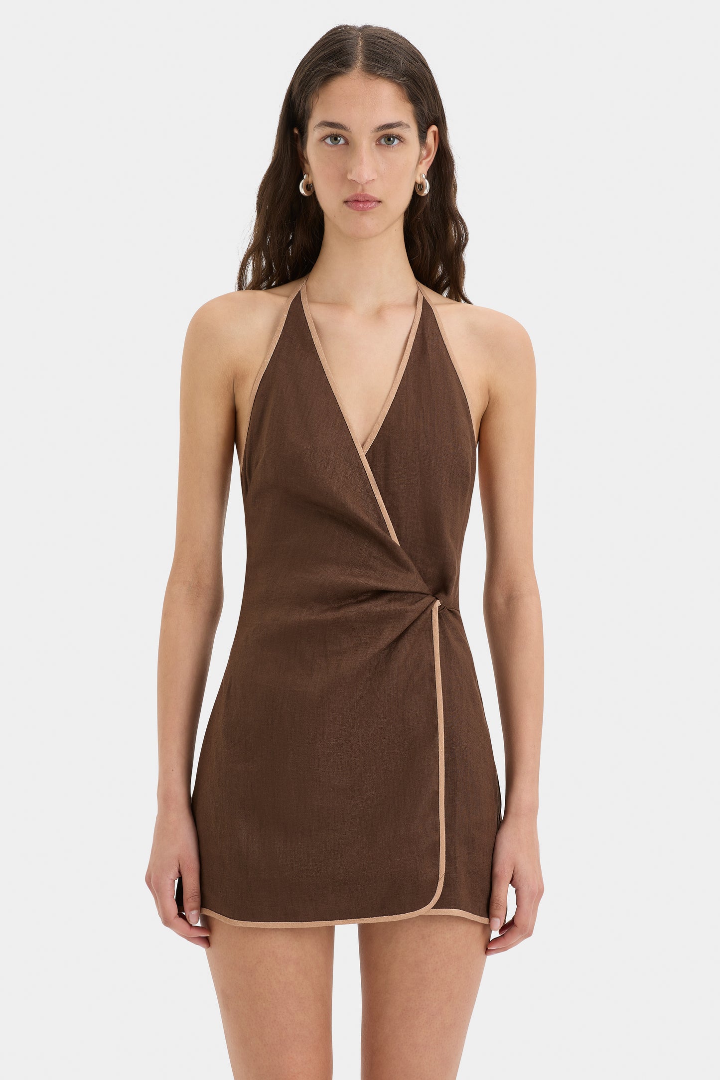 AFFOGATO TWIST MINI DRESS - CHOCOLATE