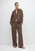 (PRE-ORDER) DRAWSTRING TROUSER - POLKA DOT CHOCOLATE