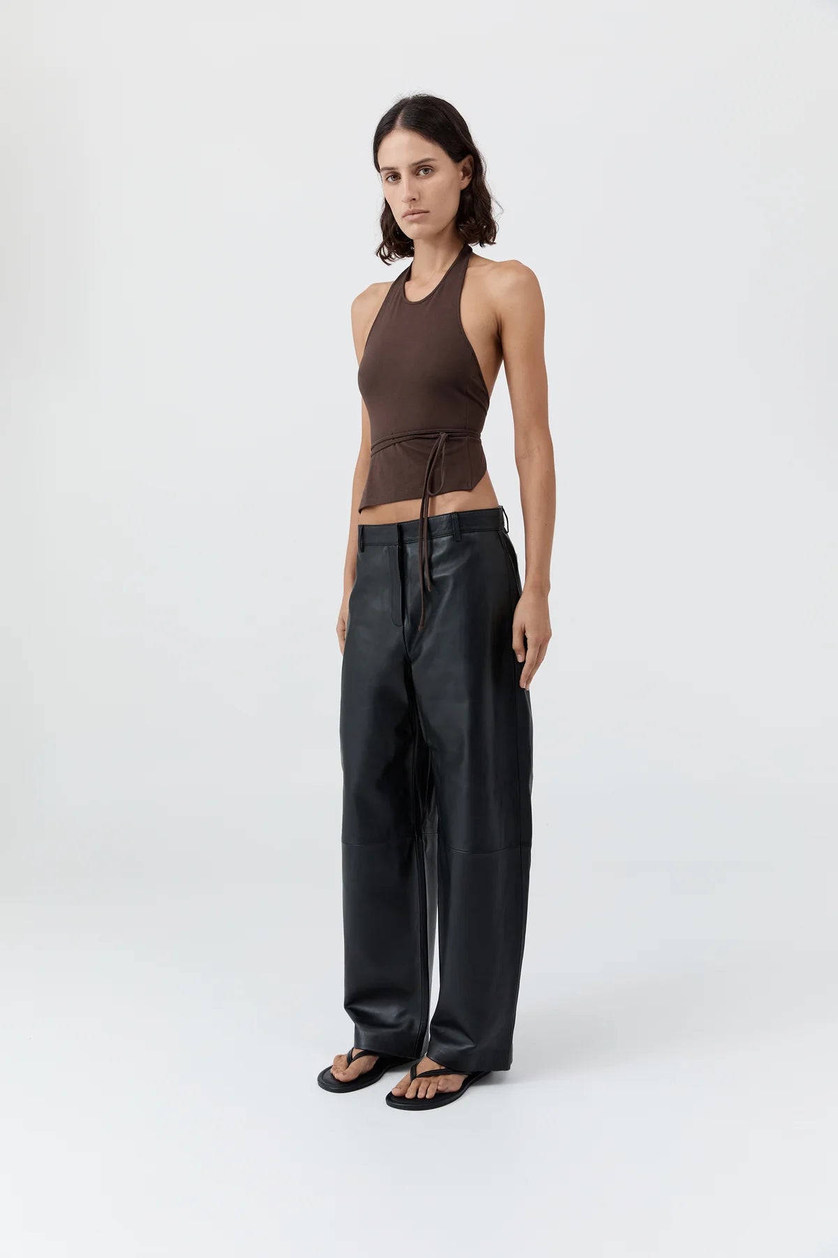SOFT JERSEY HALTER TOP - LIQUEUR