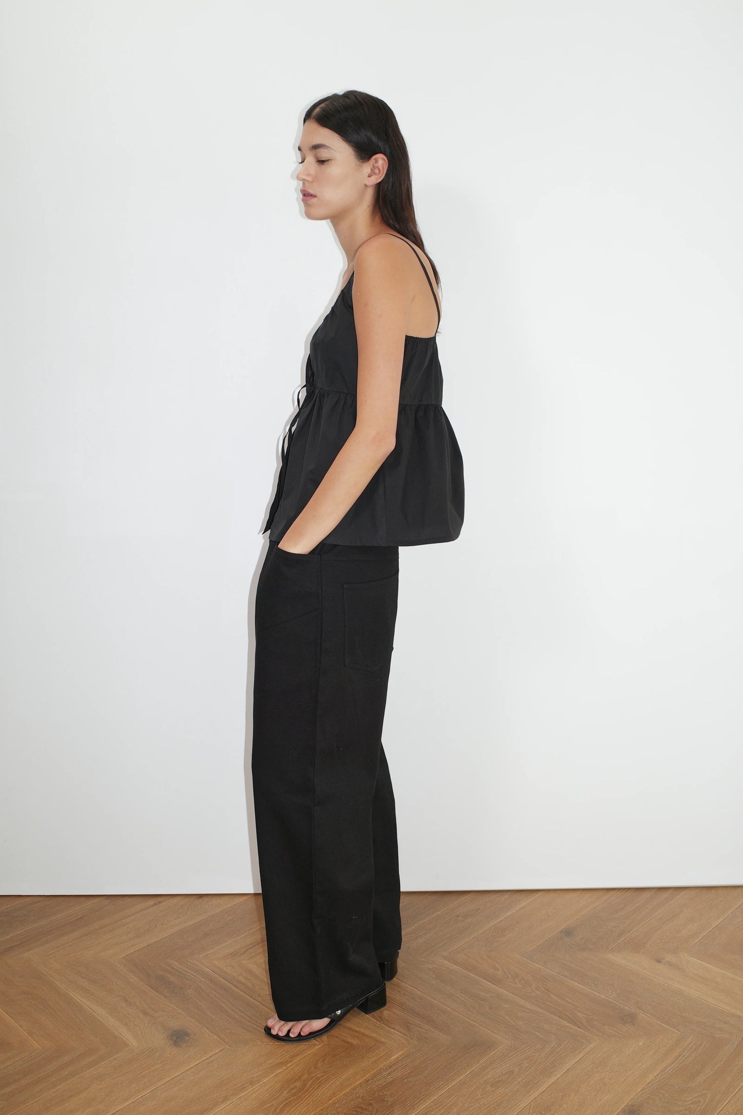 DOUBLE TIE TOP - BLACK