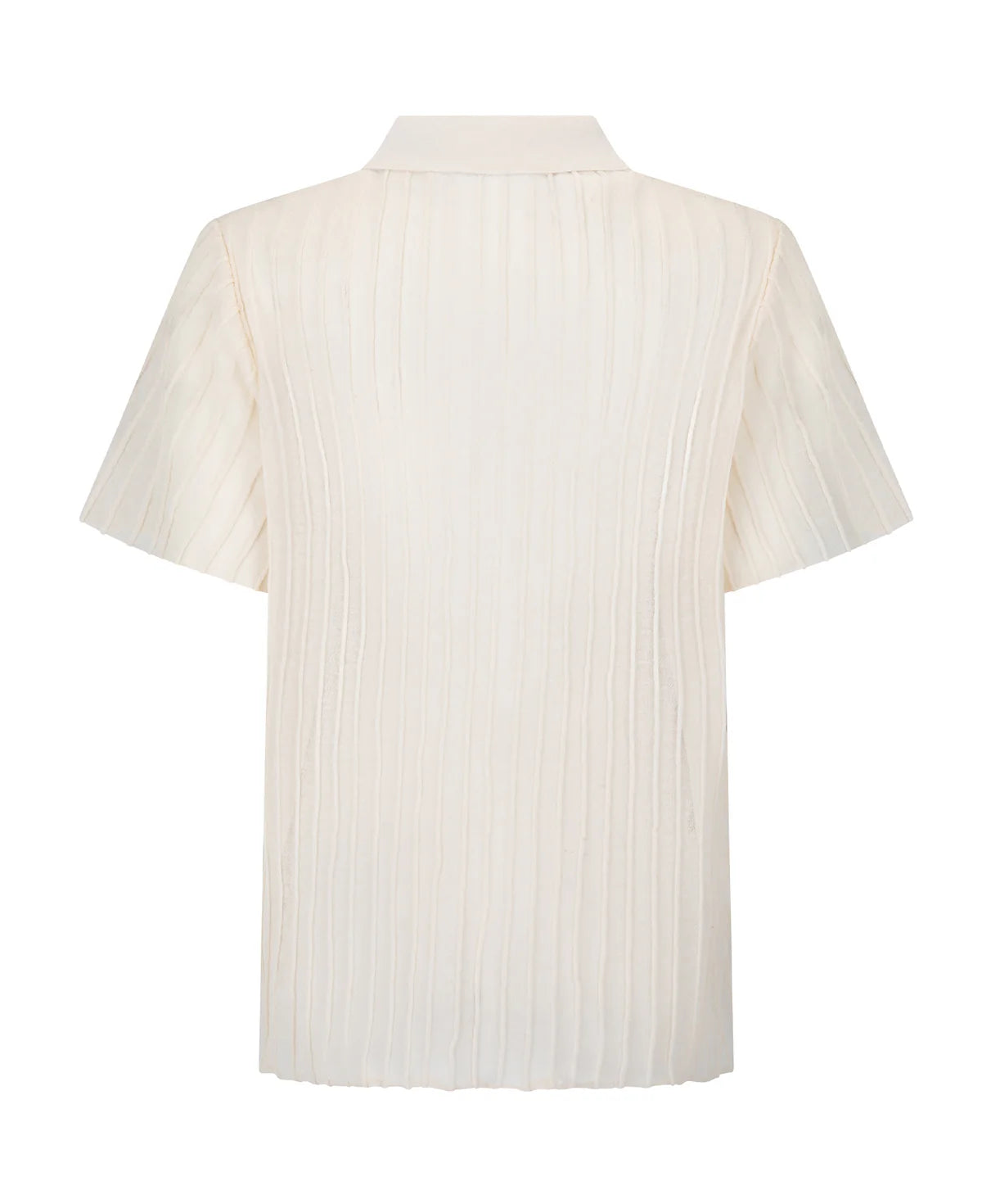 SHEER PINTUCK SHIRT - BONE WHITE