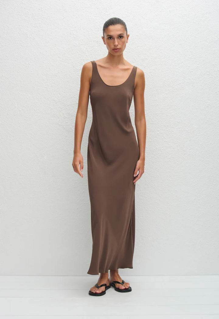BIAS TANK DRESS - TRUFFLE
