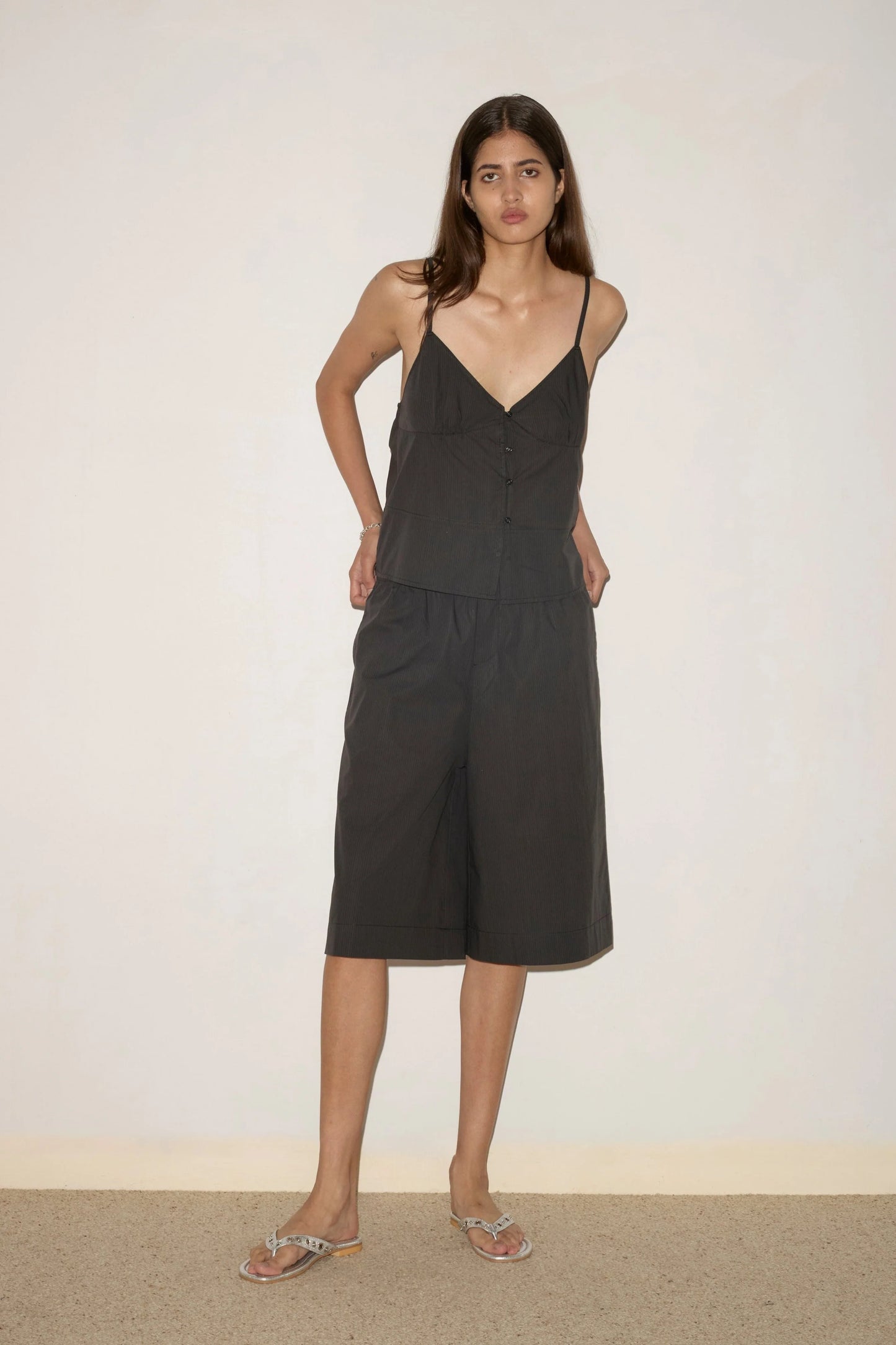 LONG LOUNGER SHORT - BLACK STRIPE