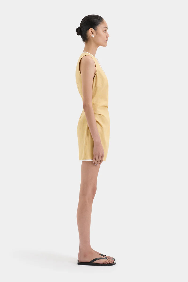 CARLOTTA WRAP MINI DRESS - RAFFIA