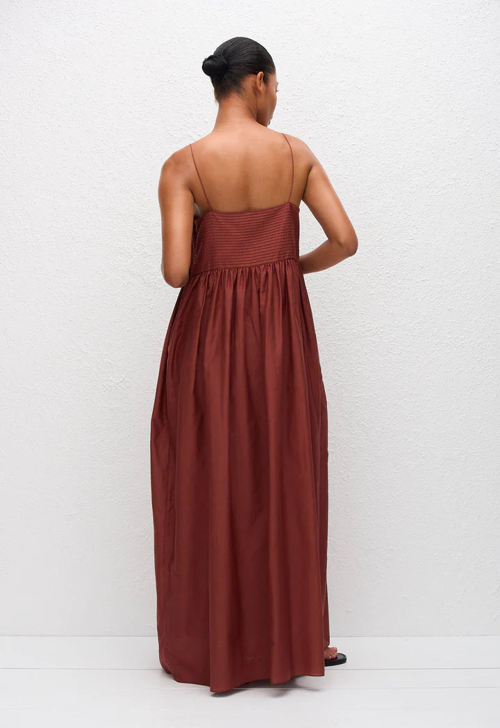 EMPIRE PINTUCK BODICE DRESS - MAROC