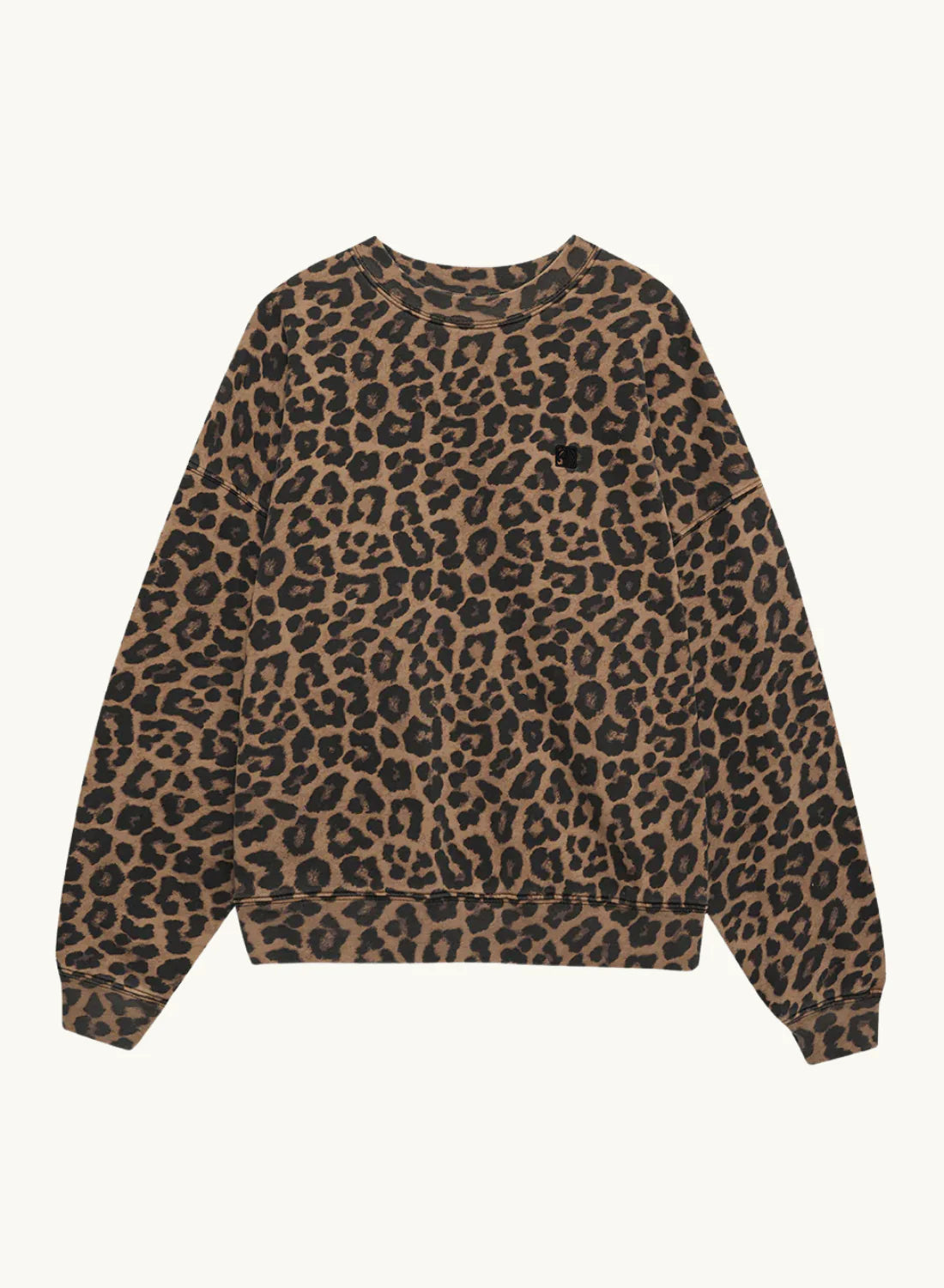 MILES SWEATSHIRT - BLACK BROWN LEOPARD
