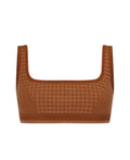 HOUNDSTOOTH WOOL BRALET - SPICE