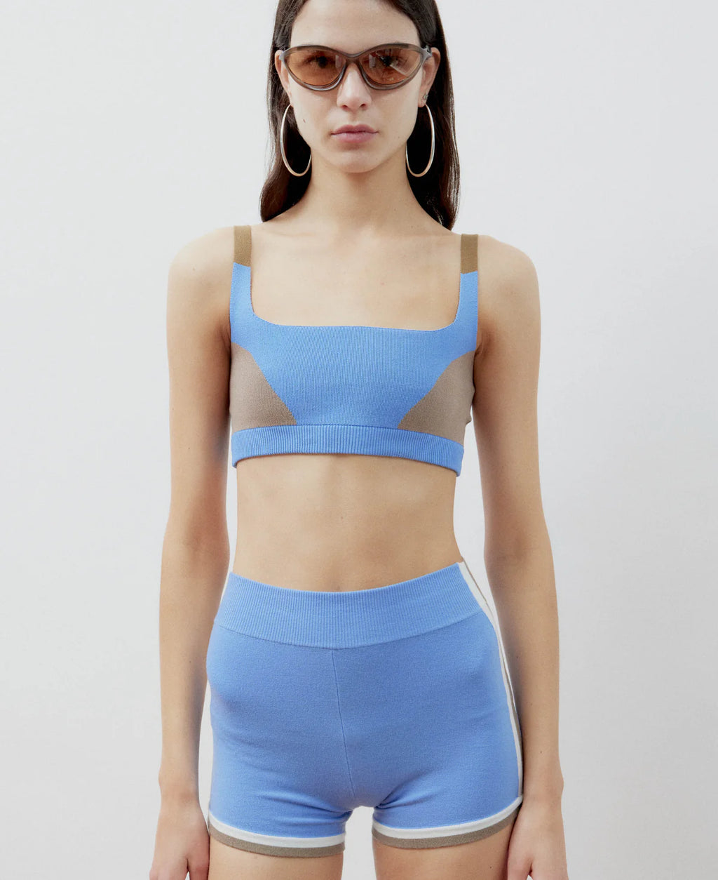 (PRE-ORDER) ORGANIC COLOUR BLOCK BRALET - SKY