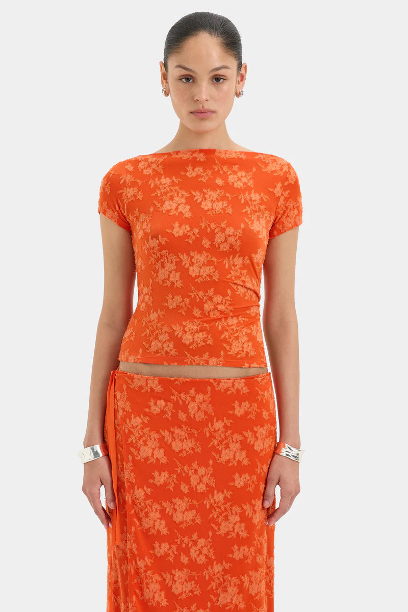 (PRE-ORDER) BLANCA WRAP SKIRT - PALMERA TANGERINE
