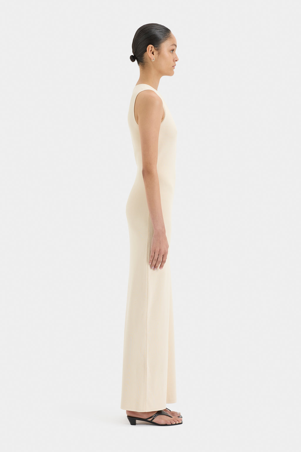 KINETIC BEADED MIDI DRESS - ECRU