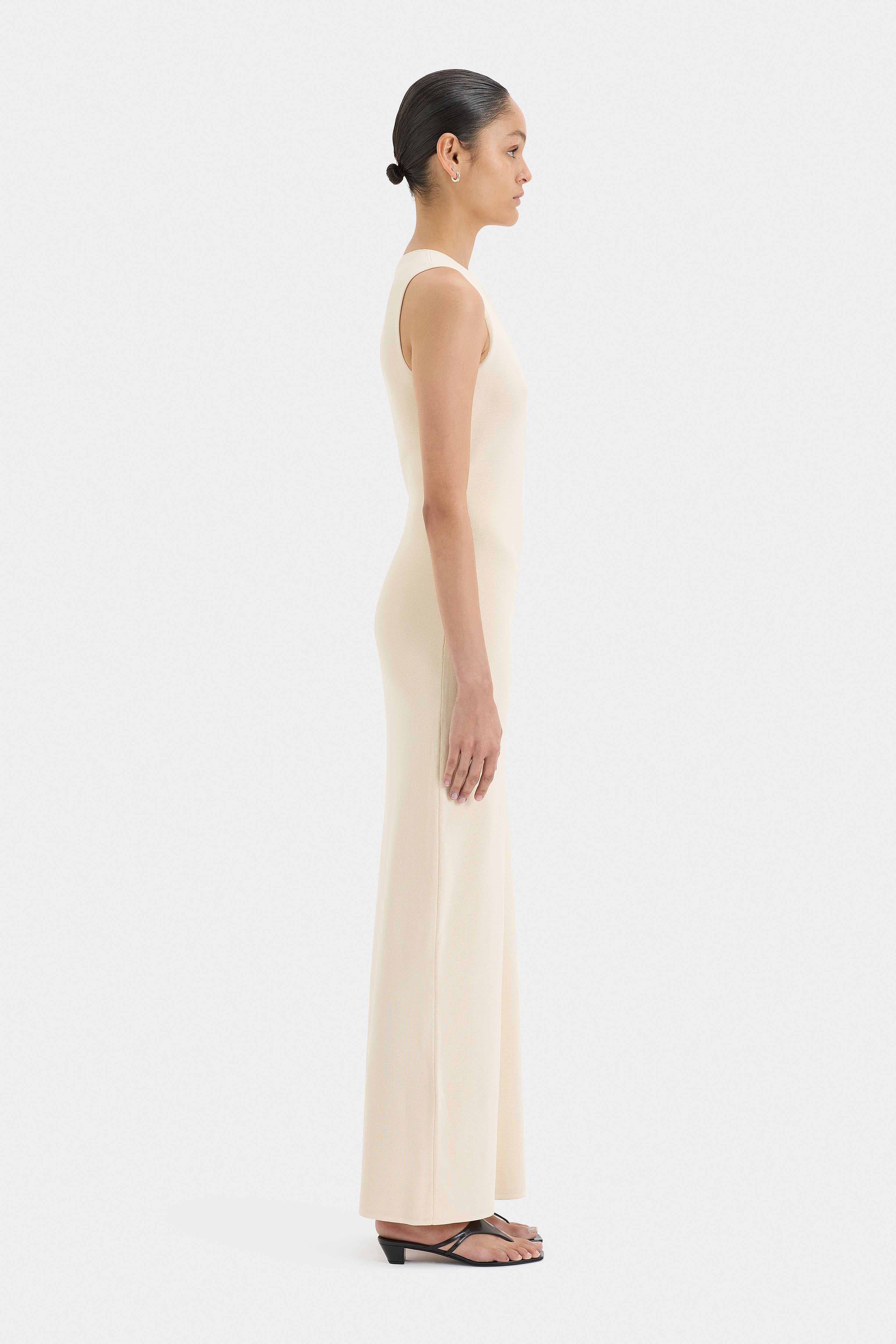 KINETIC BEADED MIDI DRESS - ECRU