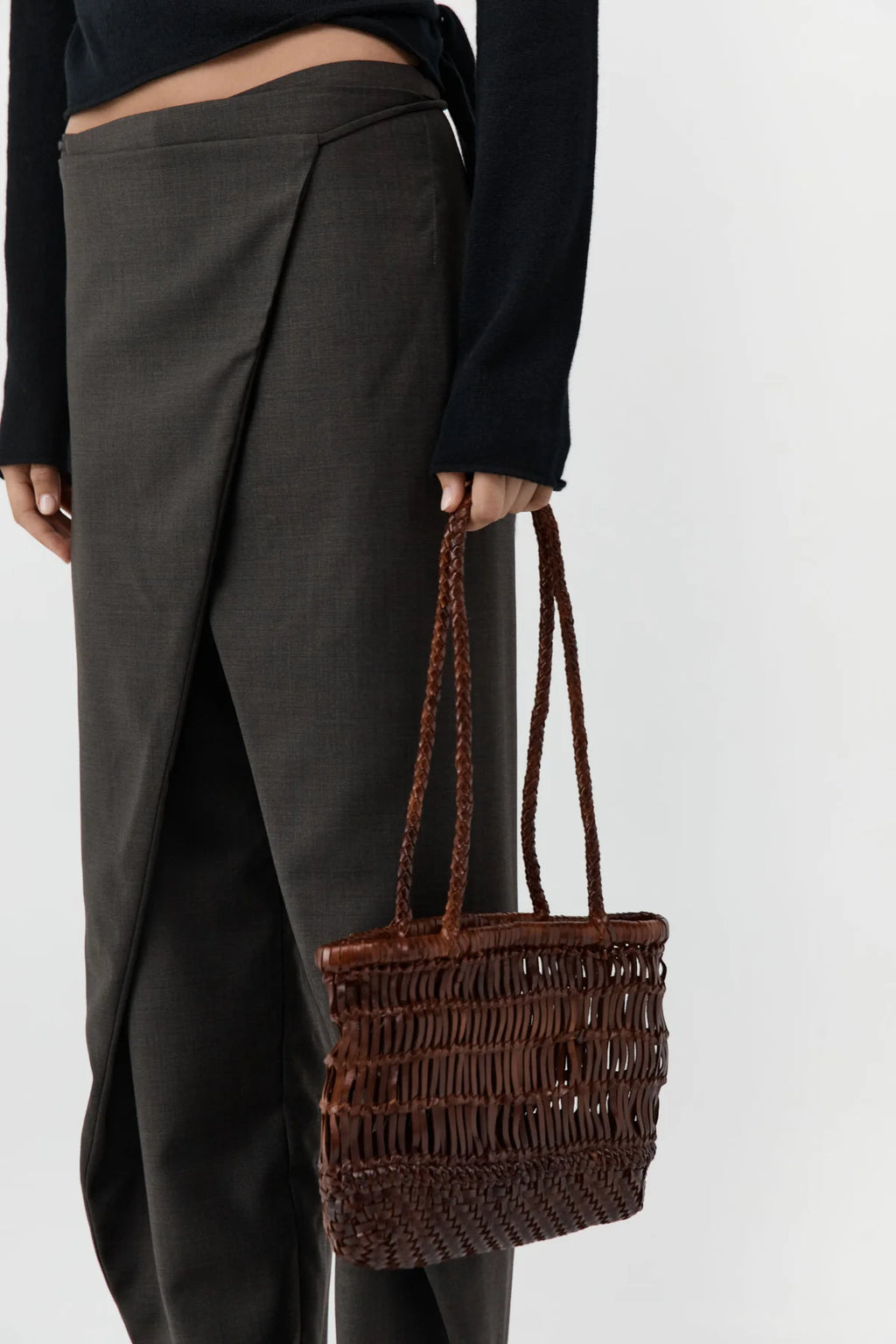 TEXTURED PETIT BAGU - CHESTNUT