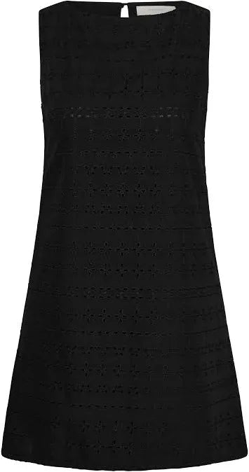 LILY MINI DRESS - AGNES BRODERIE ANGLAISE BLACK