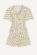 OLYMPIA DRESS - MARSHMALLOW AND OLIVE STRIPE