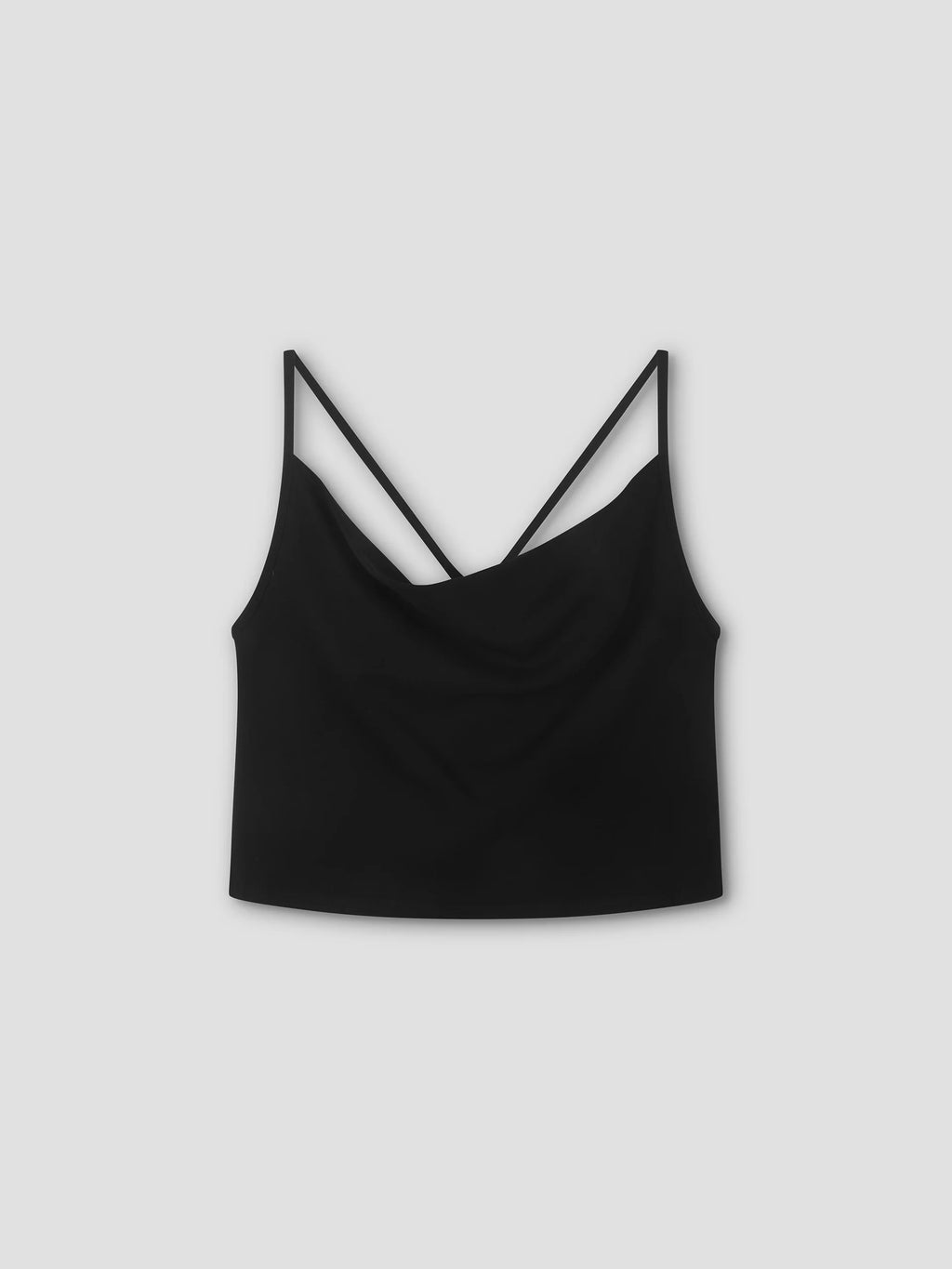DRAPE JERSEY TOP - BLACK