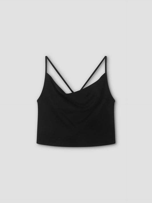 (PRE-ORDER) DRAPE JERSEY TOP - BLACK