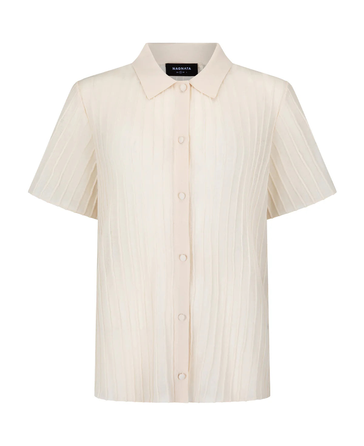 SHEER PINTUCK SHIRT - BONE WHITE