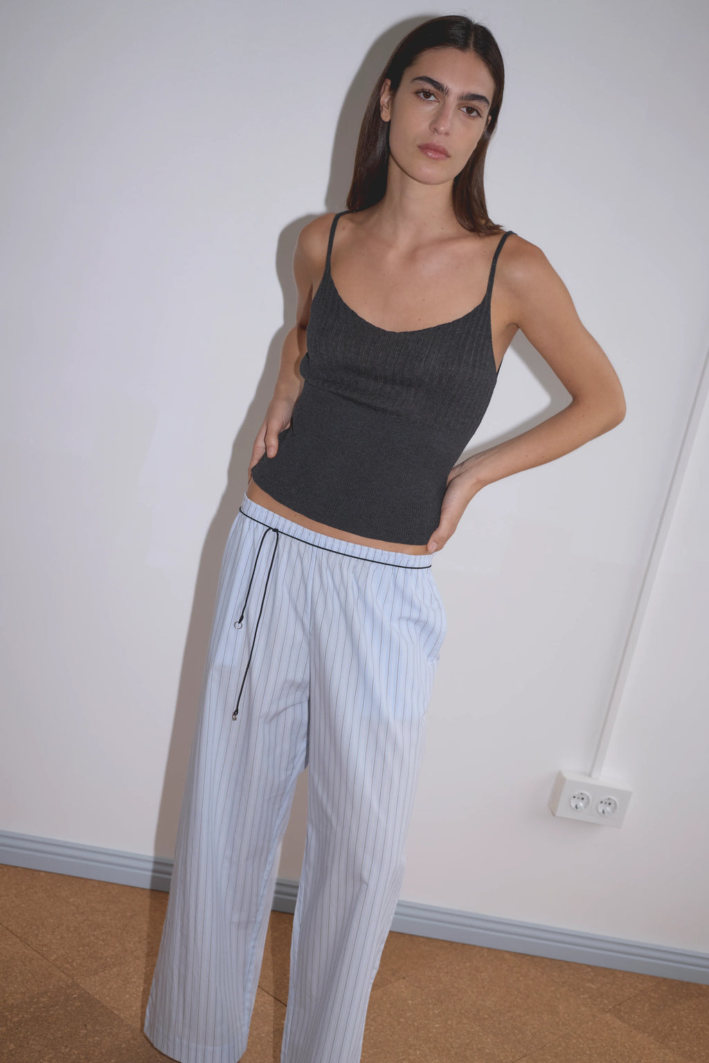THE EASE TROUSER - MINERAL STRIPE