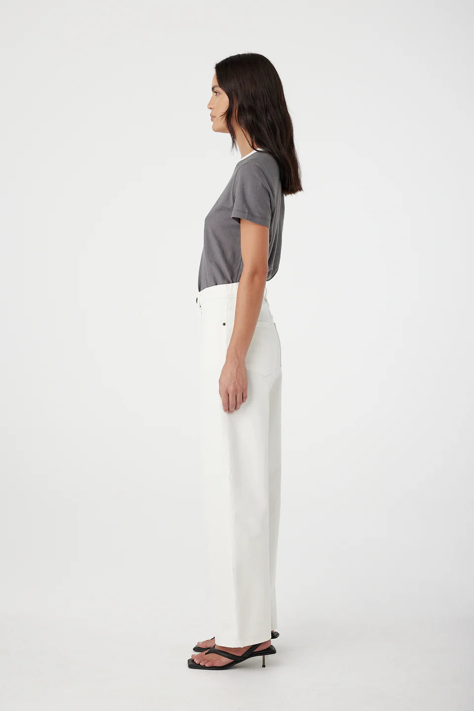 AVRIL MID SLOUCHY WIDE LEG - WHITE
