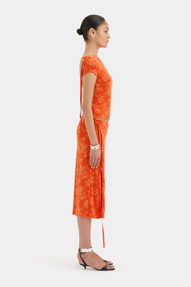 (PRE-ORDER) BLANCA WRAP SKIRT - PALMERA TANGERINE
