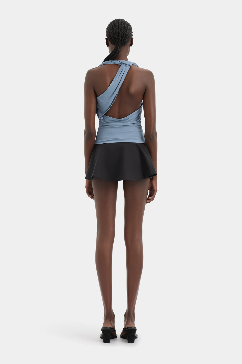 OLENNA TWIST TOP - DUSTY BLUE