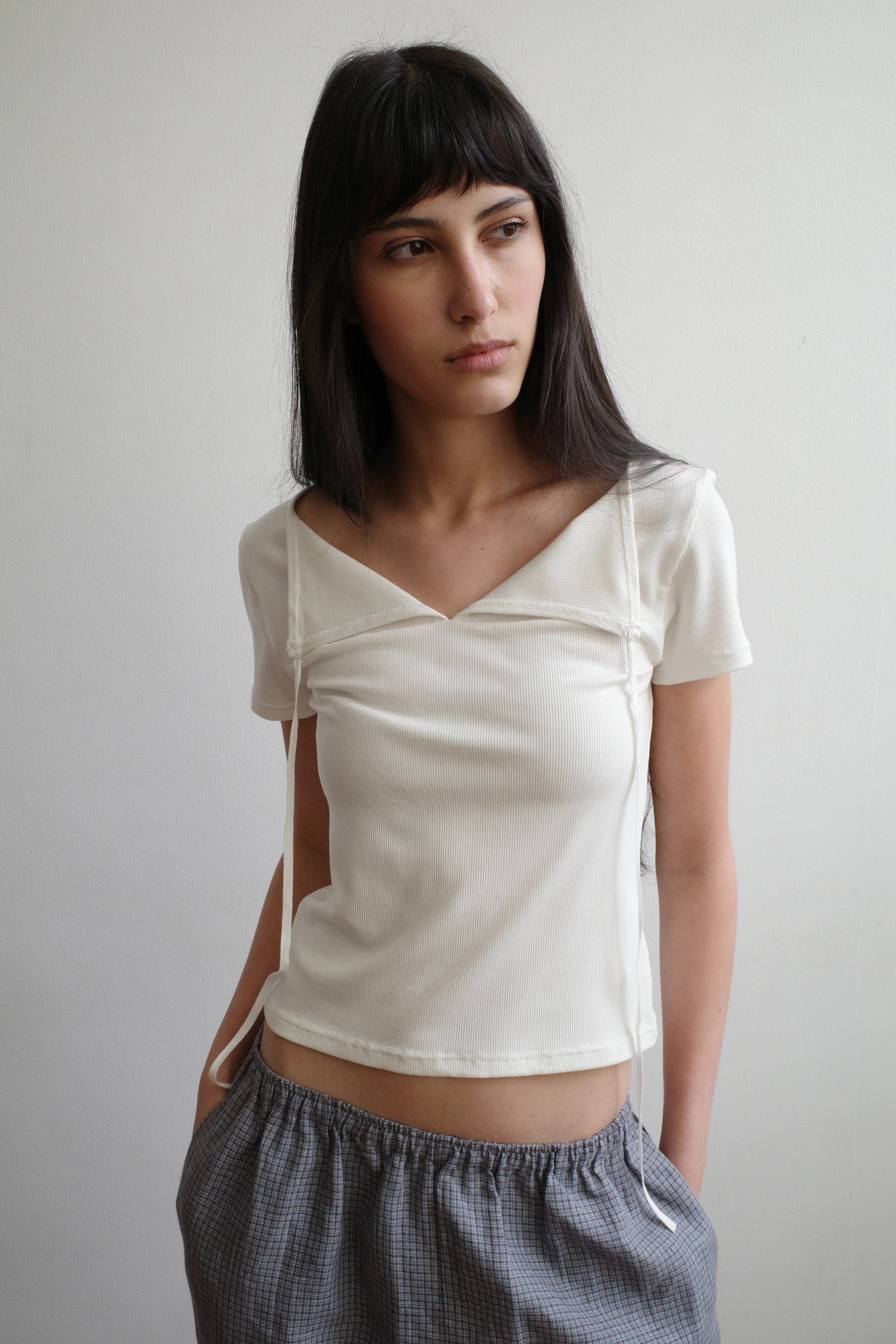 (PRE-ORDER) TIE BACK TEE - WHITE