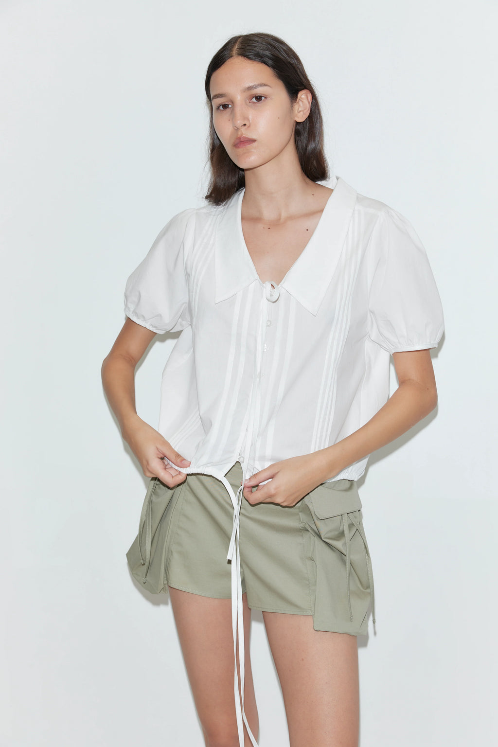 FINE COLLAR TOP - WHITE