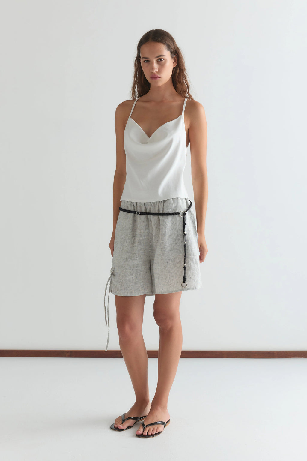 DRAPE JERSEY TOP - WHITE