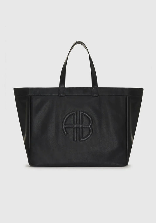 LARGE RIO TOTE - BLACK RECYLCED LEATHER