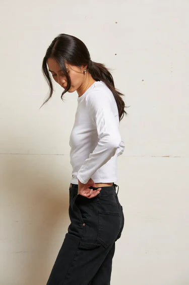 JAMIE LONGSLEEVE TOP - WHITE