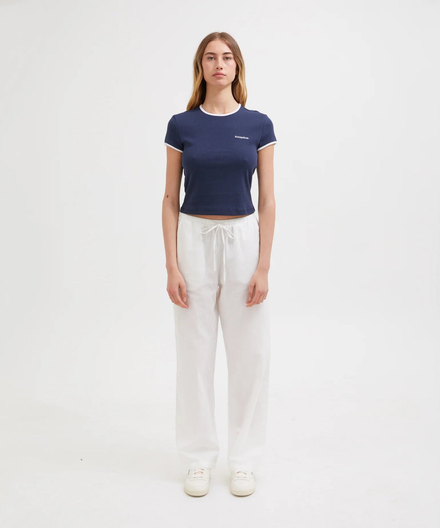 HS BABY TEE - NAVY/WHITE