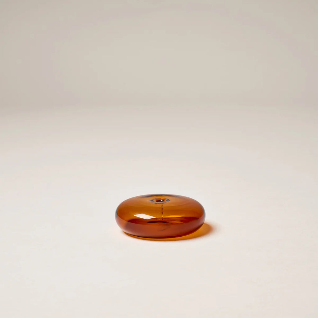 GLASS VESSEL INCENSE HOLDER - AMBER