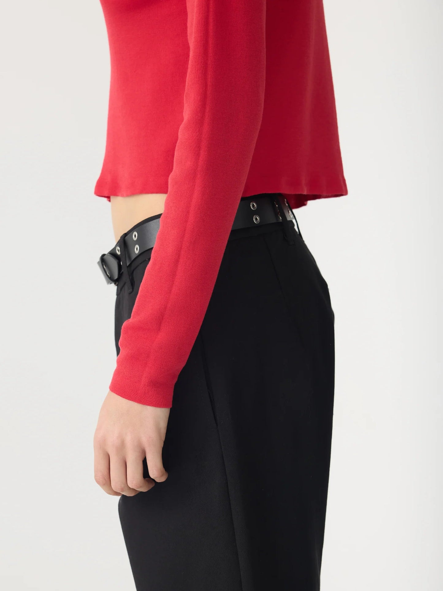 KNITTED BABY LS T SHIRT - RED